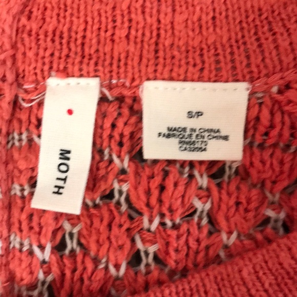 Anthropologie Moth Dot Dot Orange Honeycomb Sweater Small - Picture 5 of 6